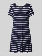 Apricot T-Shirt-Kleid aus Viskose mit Rundhalsausschnitt in Marine, Gr...