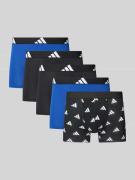 adidas Sportswear Trunks mit elastischem Logo-Bund im 5er-Pack in Blac...