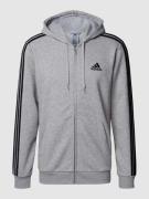 adidas Sportswear Sweatjacke mit Logo-Stitching in Mittelgrau, Größe X...
