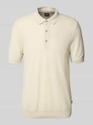 BOSS Regular Fit Strickpoloshirt aus Lyocell-Baumwoll-Mix Modell 'LANN...
