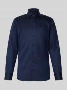 ETERNA Slim Fit Business-Hemd mit Kentkragen in Marine, Größe 39