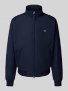 Gant Jacke mit Stehkragen und Label-Stitching in Dunkelblau, Größe M