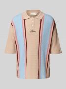 PROHIBITED Relaxed Fit Poloshirt mit Label-Stitching in Hellblau, Größ...