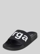 Superga Slides mit Logo-Print in Black, Größe 36
