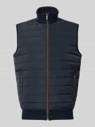 bugatti Regular Fit Weste aus Baumwoll-Mix in Stepp-Optik in Marine, G...
