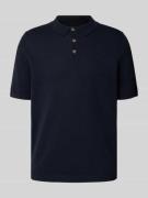 Fynch-Hatton Regular Fit Poloshirt in Strick-Optik in Marine, Größe L