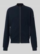 bugatti Regular Fit Sweatjacke mit Strukturmuster in Marine, Größe L
