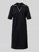 OPUS Knielanges T-Shirt-Kleid mit Umlegekragen Modell 'Wembli' in Blac...