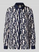 Milano Italy Regular Fit Hemdbluse im Allover-Look in Marine, Größe 38