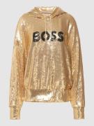 BOSS Hoodie mit Paillettenbesatz Modell 'Esoca' in Gold, Größe XS