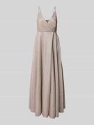 Jake*s Cocktail Abendkleid mit Spaghettiträgern in Metallic Rosa, Größ...