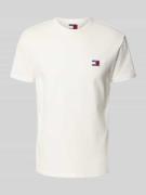 Tommy Jeans Regular Fit T-Shirt reiner Baumwolle in Offwhite, Größe XS