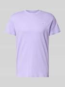 Tommy Jeans Slim Fit T-Shirt aus reiner Baumwolle in Lila, Größe L