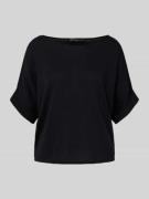 Oui Strickshirt mit Rundhalsausschnitt in BLACK, Größe 36