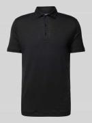 OLYMP Level Five Regular Fit Poloshirt aus Leinen-Elasthan-Mix in Blac...