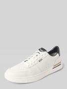 BOSS Low Top Sneaker aus echtem Rindsleder Modell 'CLINT'' in Weiss, G...