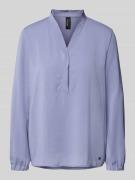Marc Cain Regular Fit Bluse mit Tunka-Ausschnitt in Lavender, Größe 34