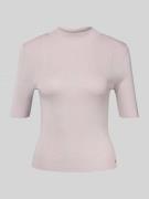 Marc Cain T-Shirt aus Lanawoll-Mix mit Logo-Applikation in Kitt, Größe...