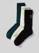 REVIEW Socken mit Label-Print im 3er-Pack in Dunkelgruen, Größe 39/42