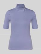 Marc Cain Eng anliegendes T-Shirt aus Baumwoll-Mix mit Rollkragen in L...