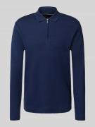 Christian Berg Men Slim Fit Poloshirt mit Reißverschluss in Dunkelblau...