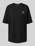Review Oversized T-Shirt mit Motiv-Stitching in Black, Größe L