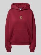 Review Oversized Hoodie mit Motiv-Stitching in Bordeaux, Größe L