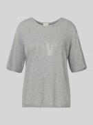 Milano Italy Strickshirt aus Woll-Mix mit Ziersteinbesatz in Anthrazit...