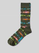 Happy Socks Socken mit Motiv-Stitching Modell 'CAR STRIPE' in Schlamm,...