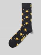 Happy Socks Socken mit Motiv-Stitching Modell 'YOU WIN' in Black, Größ...