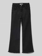 Mango Wide Fit Jeans mit Logo-Patch in Black, Größe 122
