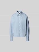 Closed Hemdbluse mit abgerundetem Saum in Blau, Größe S