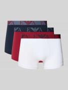 Emporio Armani Trunks mit elastischem Logo-Bund im 3er-Pack in Rot, Gr...
