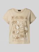 monari Regular Fit T-Shirt aus reiner Baumwolle mit Motiv-Print in Bei...