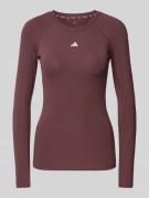adidas Sportswear Longsleeve mit Logo-Print in Aubergine, Größe M
