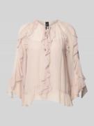 Marc Cain Bluse aus Viskose mit Volants in Kitt, Größe 40