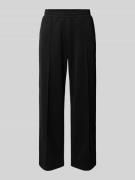 REVIEW Stoffhose mit elastischem Bund in Black, Größe L