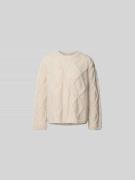 Juvia Relaxed Fit Pullover in Strick-Optik in Ecru, Größe L