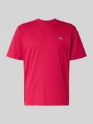 Lacoste Regular Fit T-Shirt aus reiner Baumwolle in Pink, Größe L