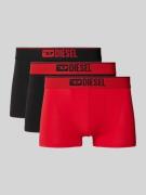Diesel Trunks mit Logo-Stitching Modell 'Damien' im 3er-Pack in Rot, G...
