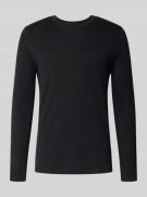 MCNEAL Longsleeve mit geripptem Rundhalsausschnitt in Black, Größe L