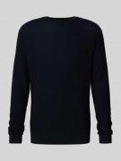 Emporio Armani Strickpullover mit gerippten Abschlüssen in Marine, Grö...