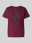 Tom Tailor Regular Fit T-Shirt aus reiner Baumwolle in Bordeaux, Größe...