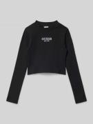 Guess Longsleeve mit Label-Stitching in Black, Größe 128