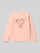 Guess Longsleeve mit Label-Print in Apricot, Größe 110