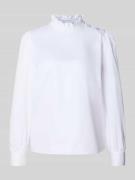 Rich & Royal Regular Fit Bluse mit Stehkragen in Weiss, Größe 34