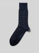 Burlington Socken mit Label-Print in Marine, Größe 40-46