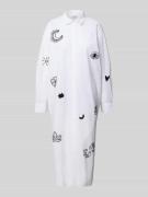 Jake*s Casual Midikleid mit Knopfleiste in Weiss, Größe 44