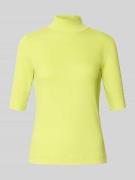 Marc Cain T-Shirt mit Stehkragen in Neon Gelb, Größe 44