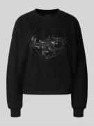 Guess Sweatshirt mit Logo und Rundhalsausschnitt in Black, Größe XS